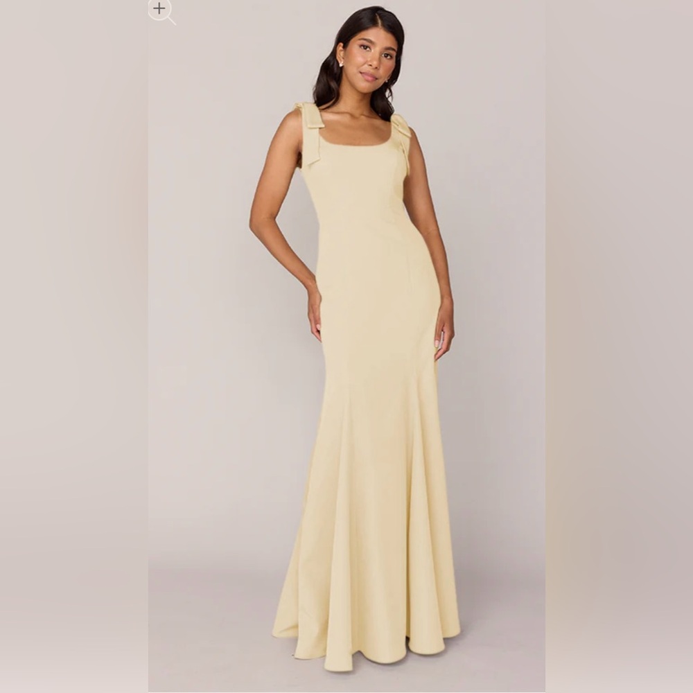 Revelry Pale Yellow “Nicole” Bridesmaid Dress
